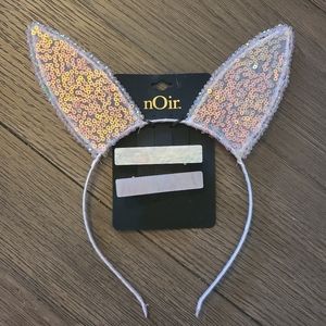 NEW Nordstrom bunny ear headband w/ hair clip set